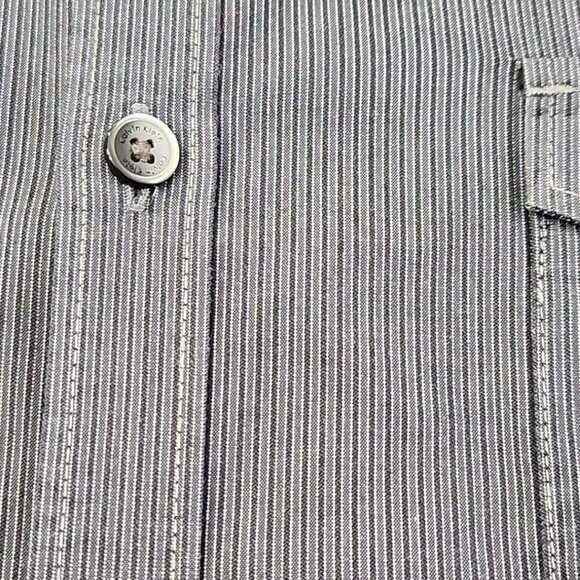 Calvin Klein Button Down Shirt Men's L Black Grey Stripe Slim Fit EUC Old Money - Picture 4 of 15